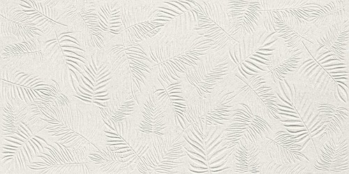 3D Wall Carve Leaf White 40x80