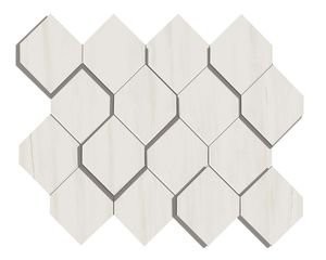 Marvel Bianco Dol. Mosaico Esagono 3D