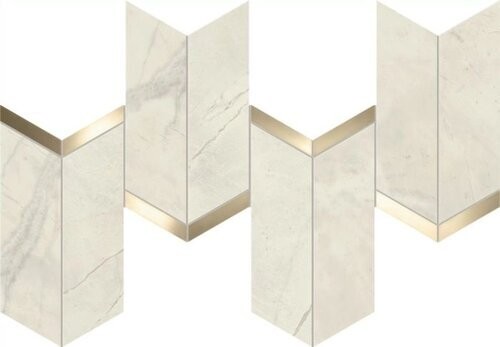 Marvel Calacatta Perla Mosaico Chevron Lappato