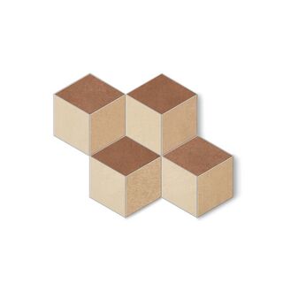 SENSI TERRE COTONE+ROSATO+MATTONE NATURALE CUBO 37X46