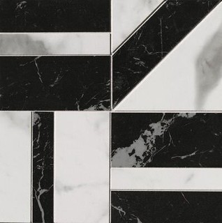 ROMA G. CARRARA/NERO ELEGANTE DECO MOSAICO