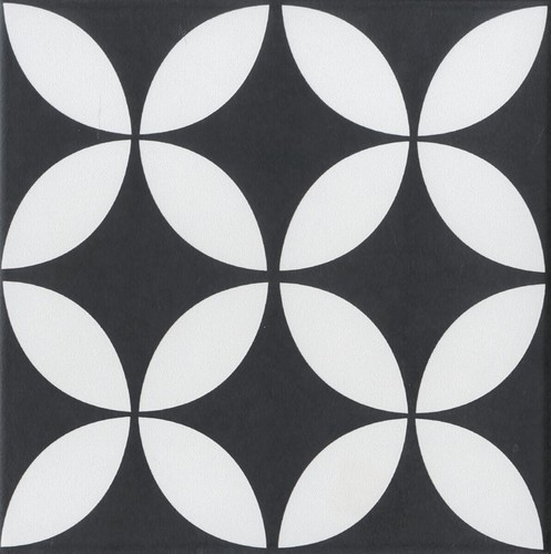 20X20 STAMP BLACK GLZ.POR.TL